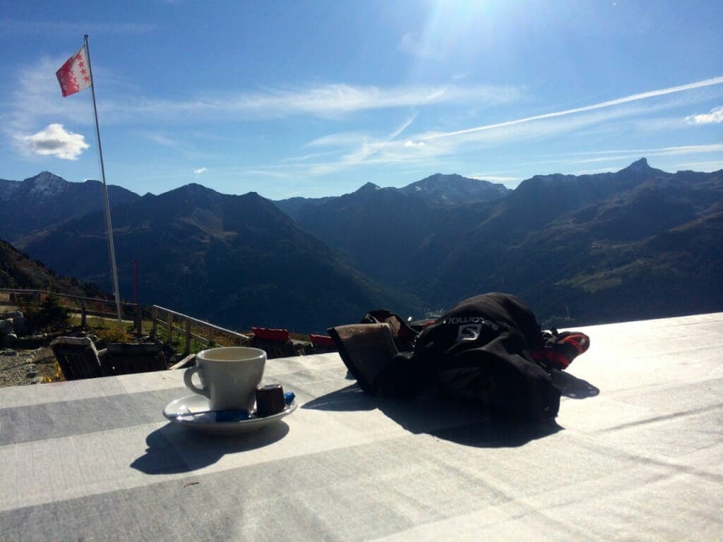 Looking towards Zinal and Grimentz from the Hotel Weisshorn, on the Sierre-Zinal race course. 