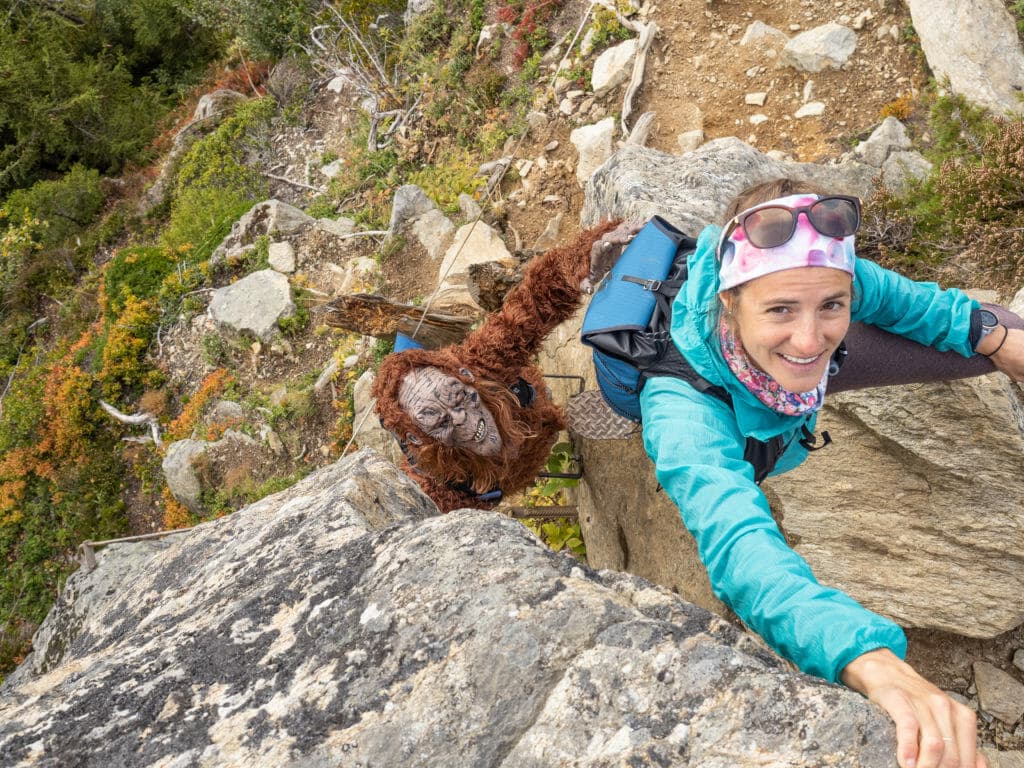 Bigfoot running on the Vertical Kilometer in Chamonix, France.