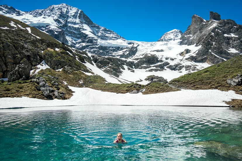 People running in the Alps