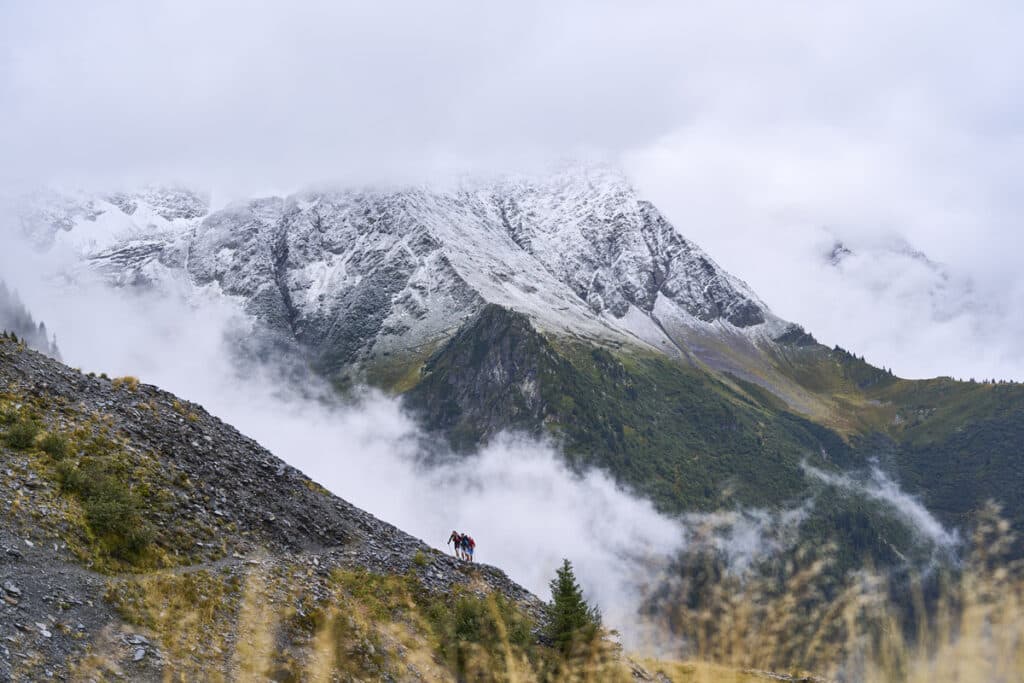 Ultra Spirit trail running above Arêches, France.