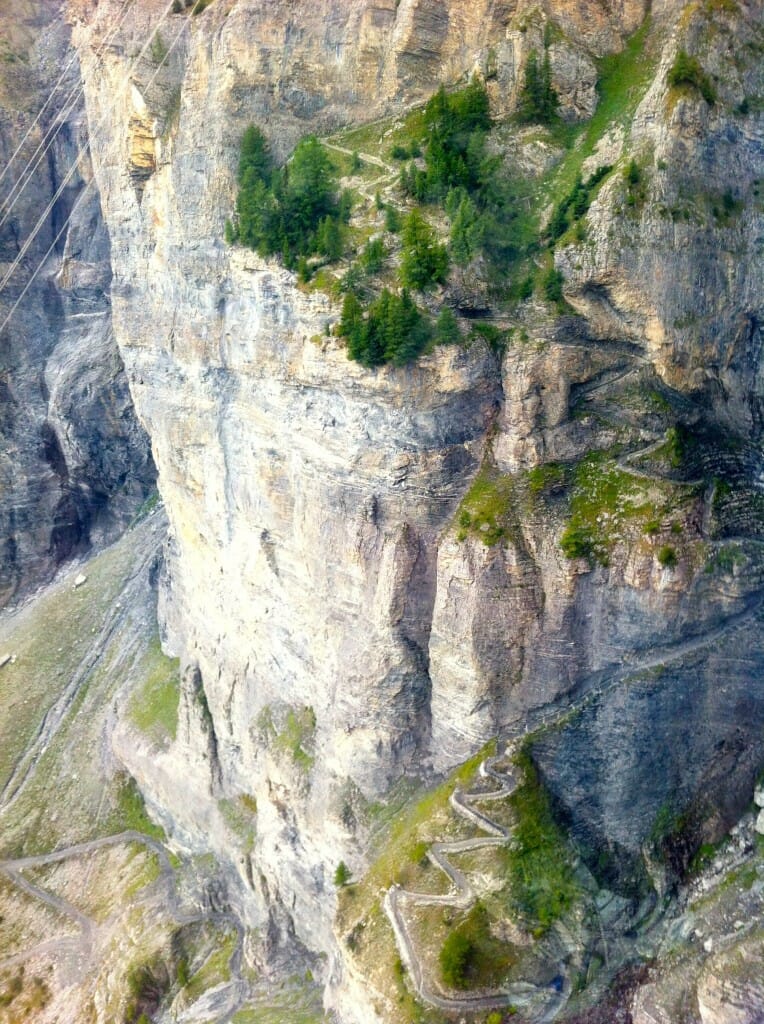 Would you believe it, if someone told you a trail went directly up this cliff? I didn’t think so. But... look closely!