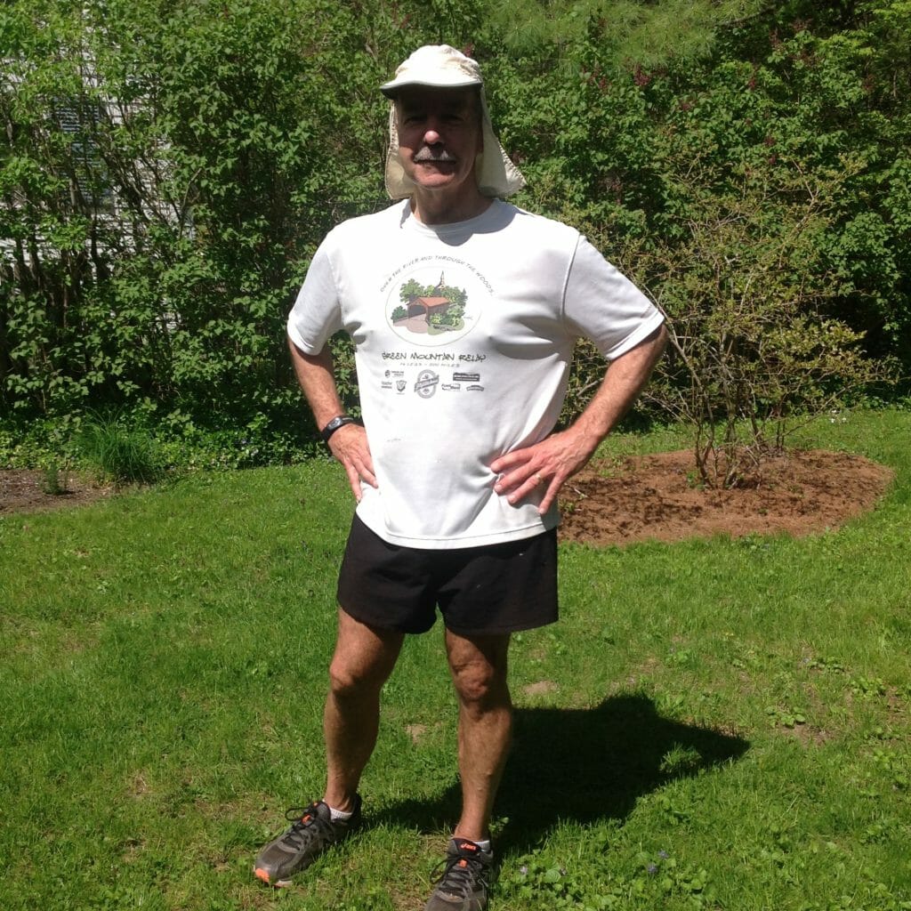 "His own Legionnaire." Sandy Stott post-run, and fully sun-protected. (Photo courtesy of Sandy Stott.)