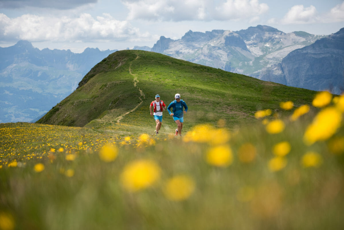 running in the alps mountain