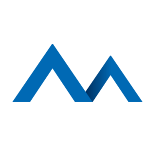 Blue M of the logo Maddalene Sky Marathon