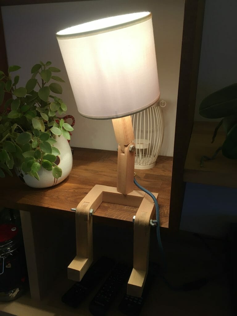 A lamp with Bruno woodwork