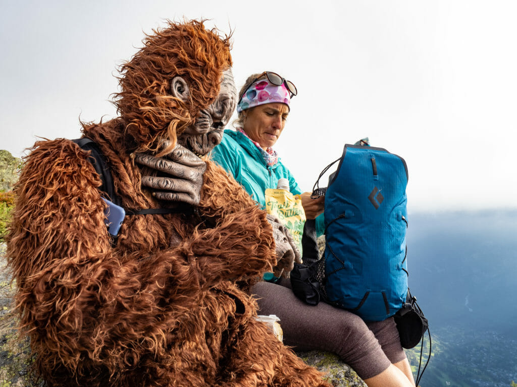 Bigfoot on the vertical kilometer in Chamonix, France with Trail Butter.