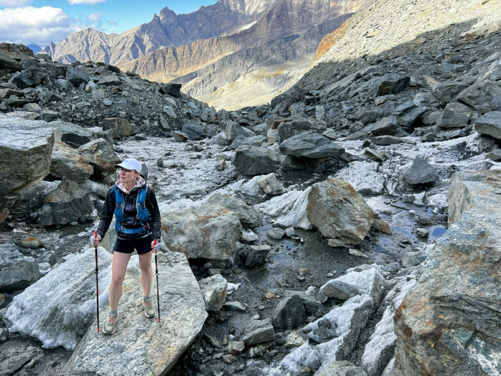 rock debris on the Via Valais