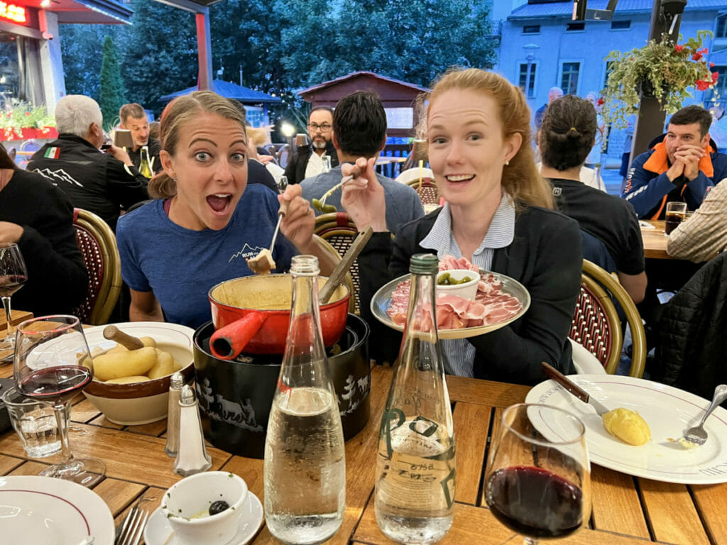 eating fondue