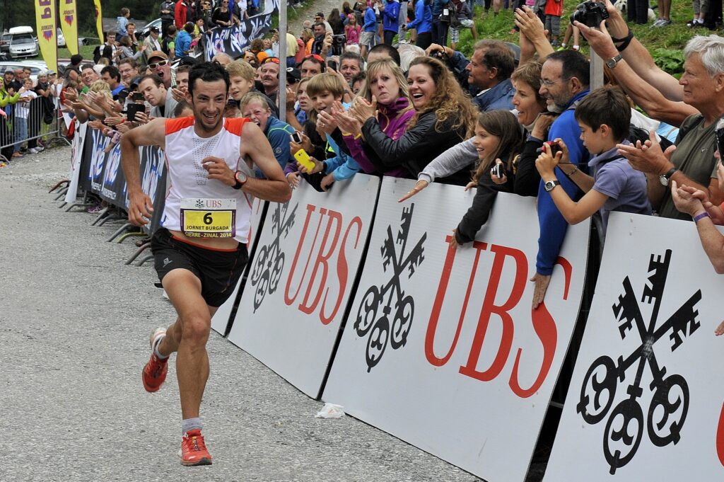 Kilian Jornet racing Sierre Zinal in 2014 