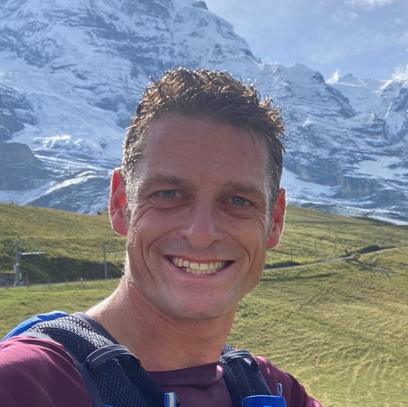 Maarten Hendriks, Run the Alps Bernese Oberland Manager, in front of the Eiger
