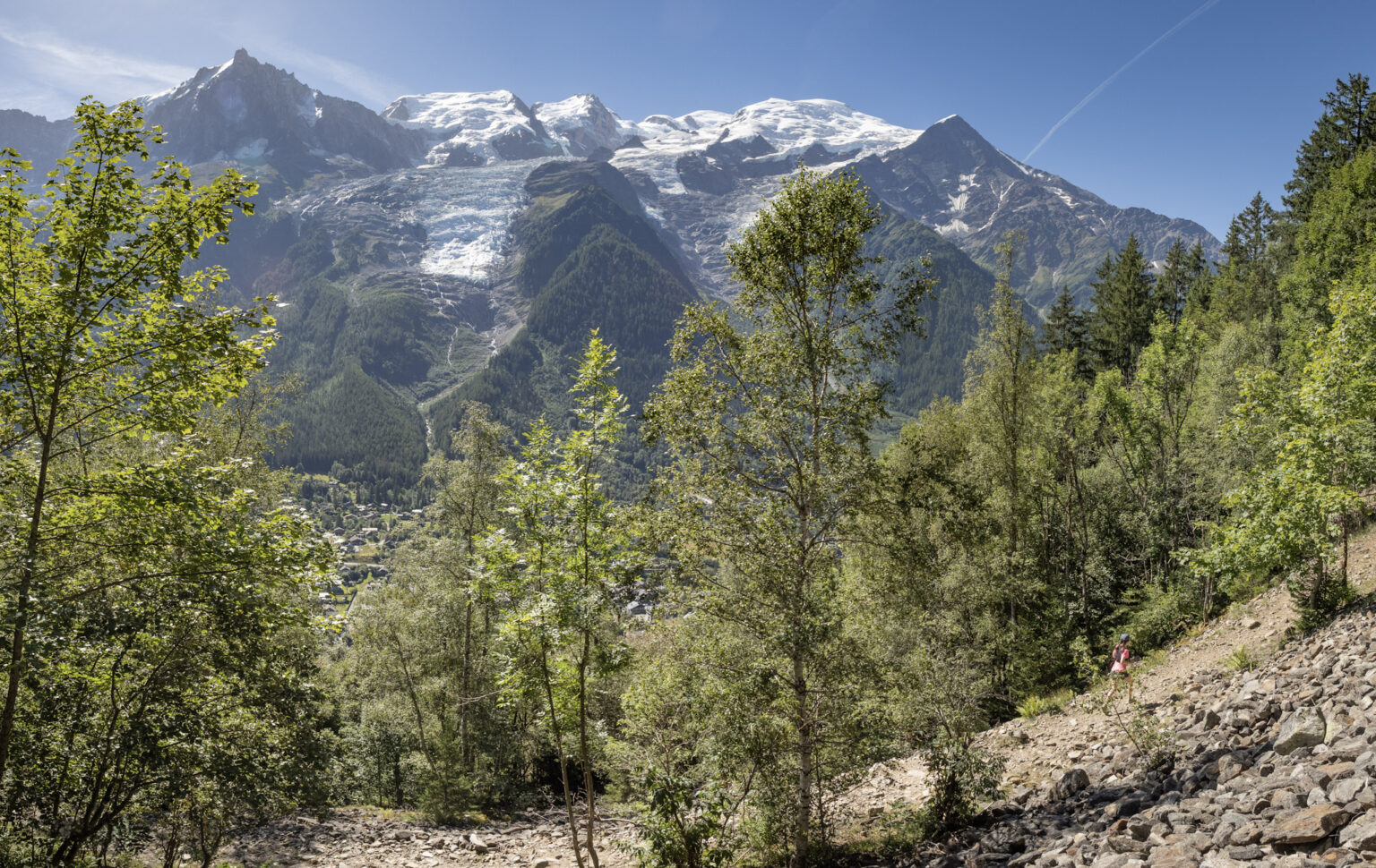 Landscape of Mont Blanc above the Chamonix valley