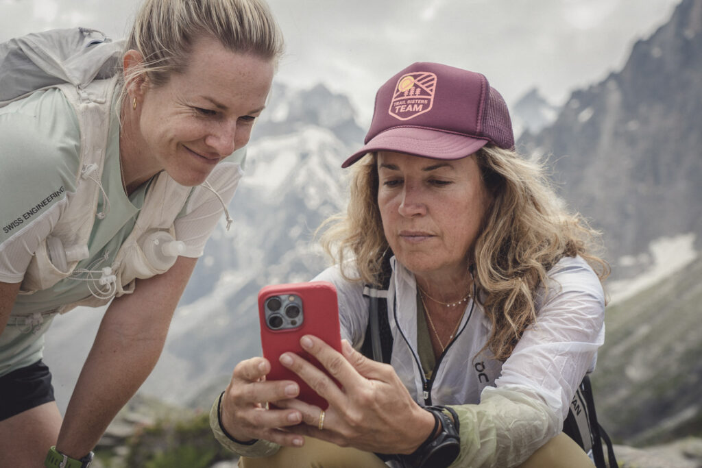 using an app while trail running