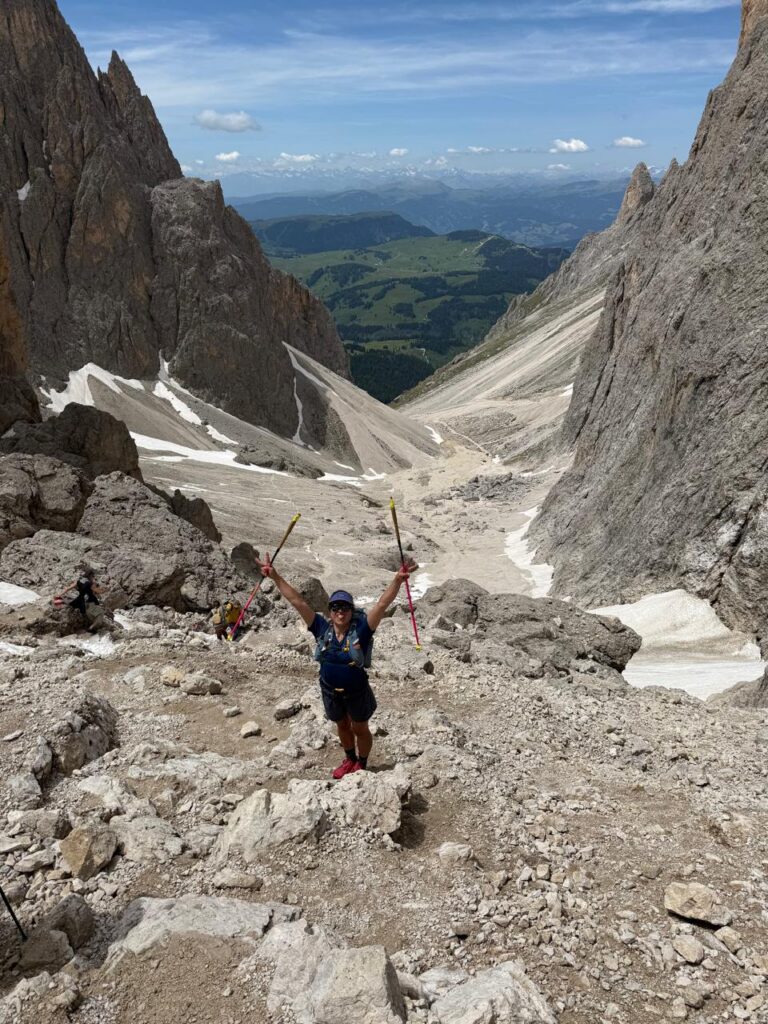 Claire Janigo, Run the Alps guide, trail running in the Dolomites