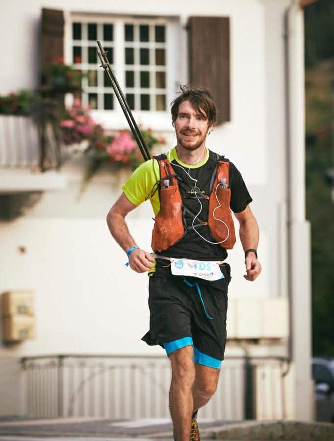 Run the Alps guide Matt Breakell running during the TDC ultra trail