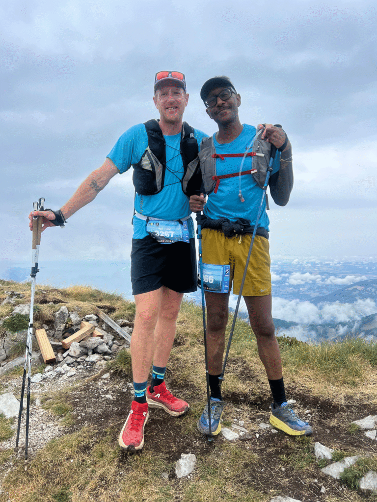 Gregory Gourdet and WIllie McBride at Montreux trail fest